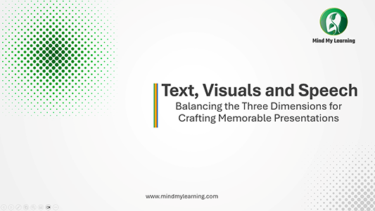 Presentation slides on incorporating text, images and speech in a slideshow
